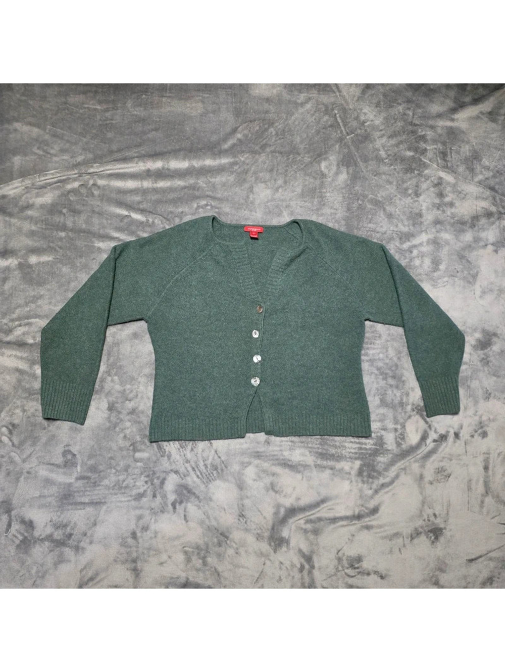 Sundance Bohemian Green Merino wool Cardigan sweater sz XL